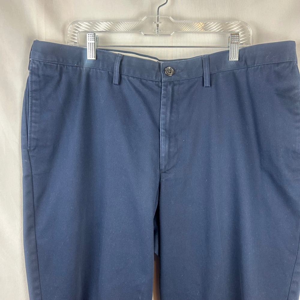 Lands End Mens 42 Traditional Fit Navy Blue Chino Pants 2 Bundle Flat Front - Picture 4 of 8